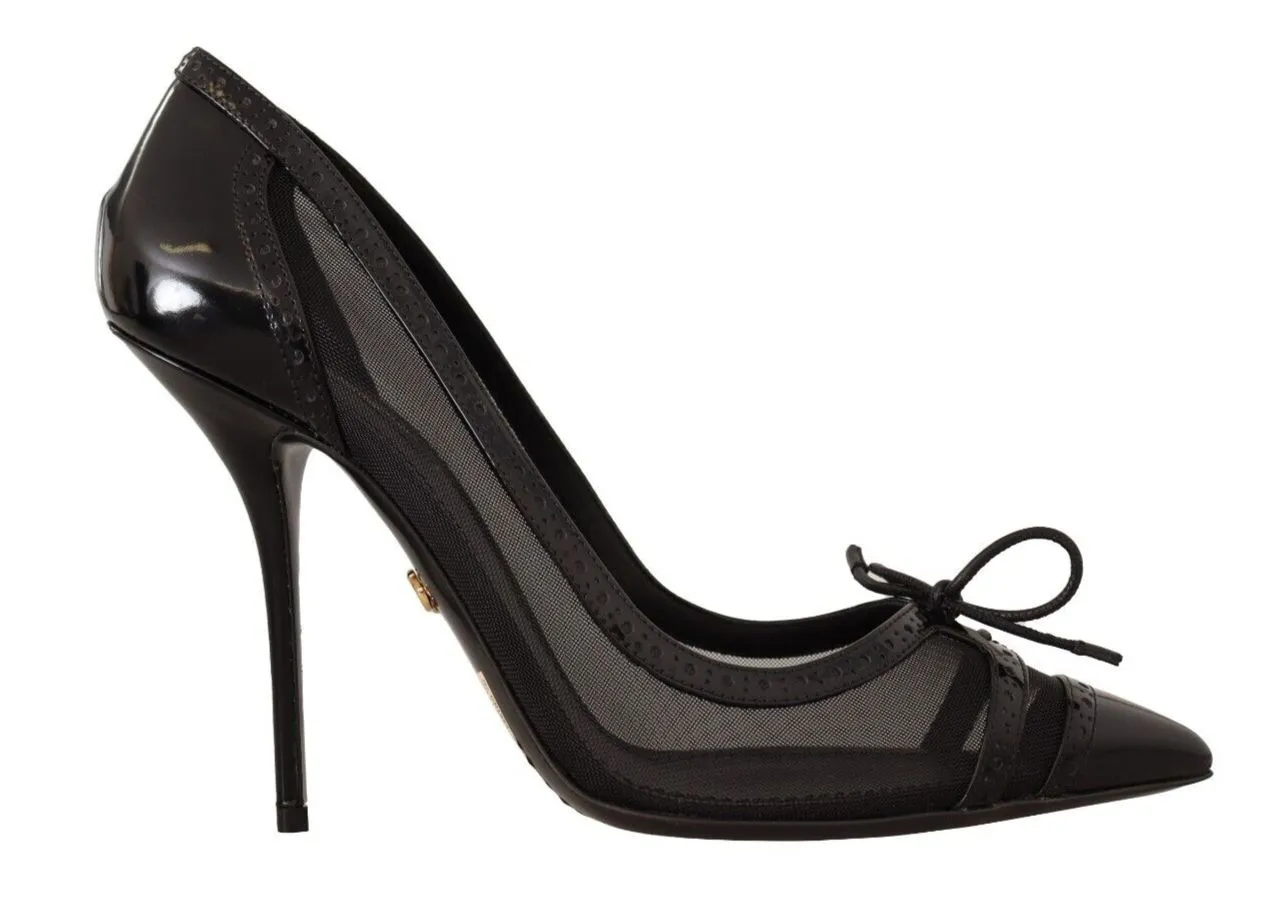 Dolce & Gabbana Patent Leather Bow Pumps Black LA9651