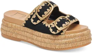 Dolce Vita Womens Wanika Faux Suede Platform Sandals Black 11 Medium (B,M)