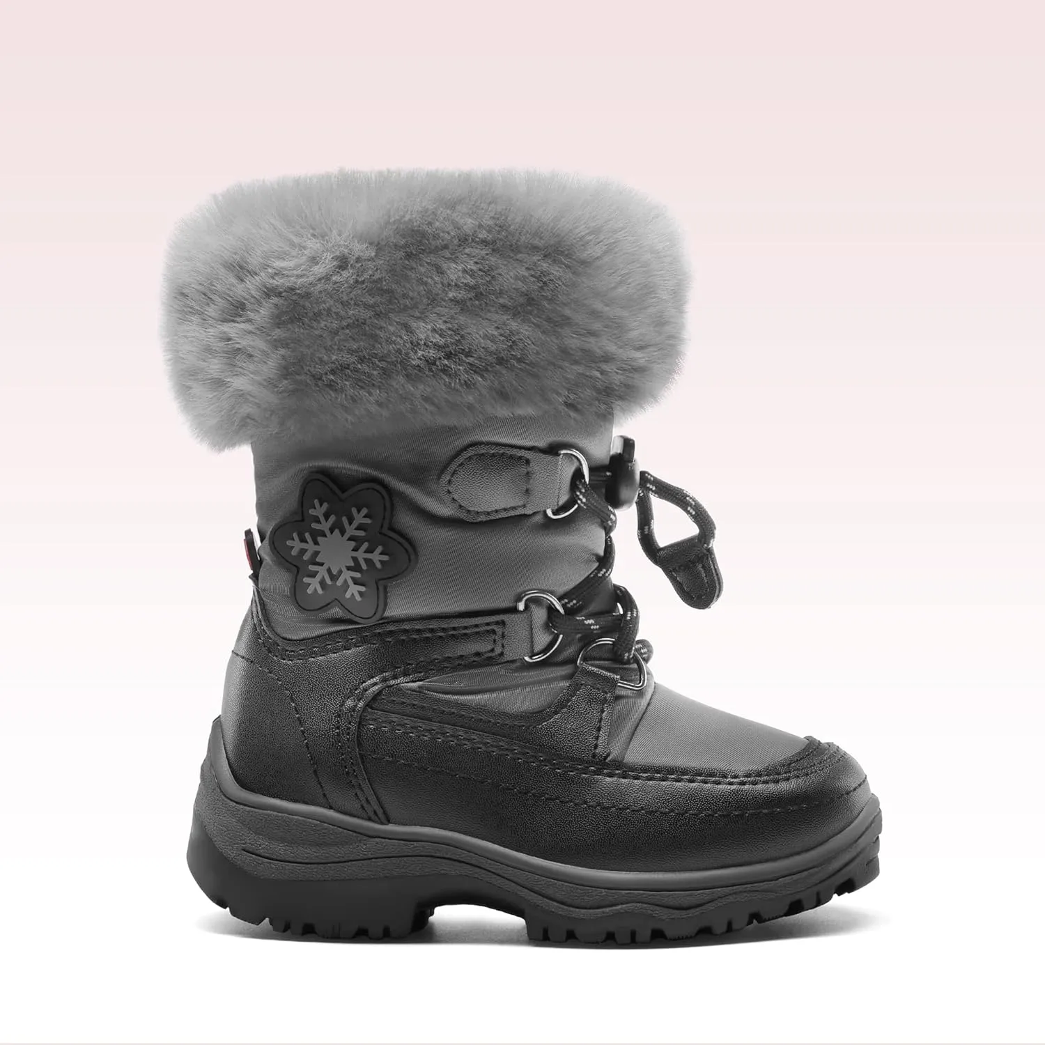 DREAM PAIRS Girls Toddler Snow Boots Slip Resistant Faux Fur Lined Mid Calf Little Kids Winter Shoes