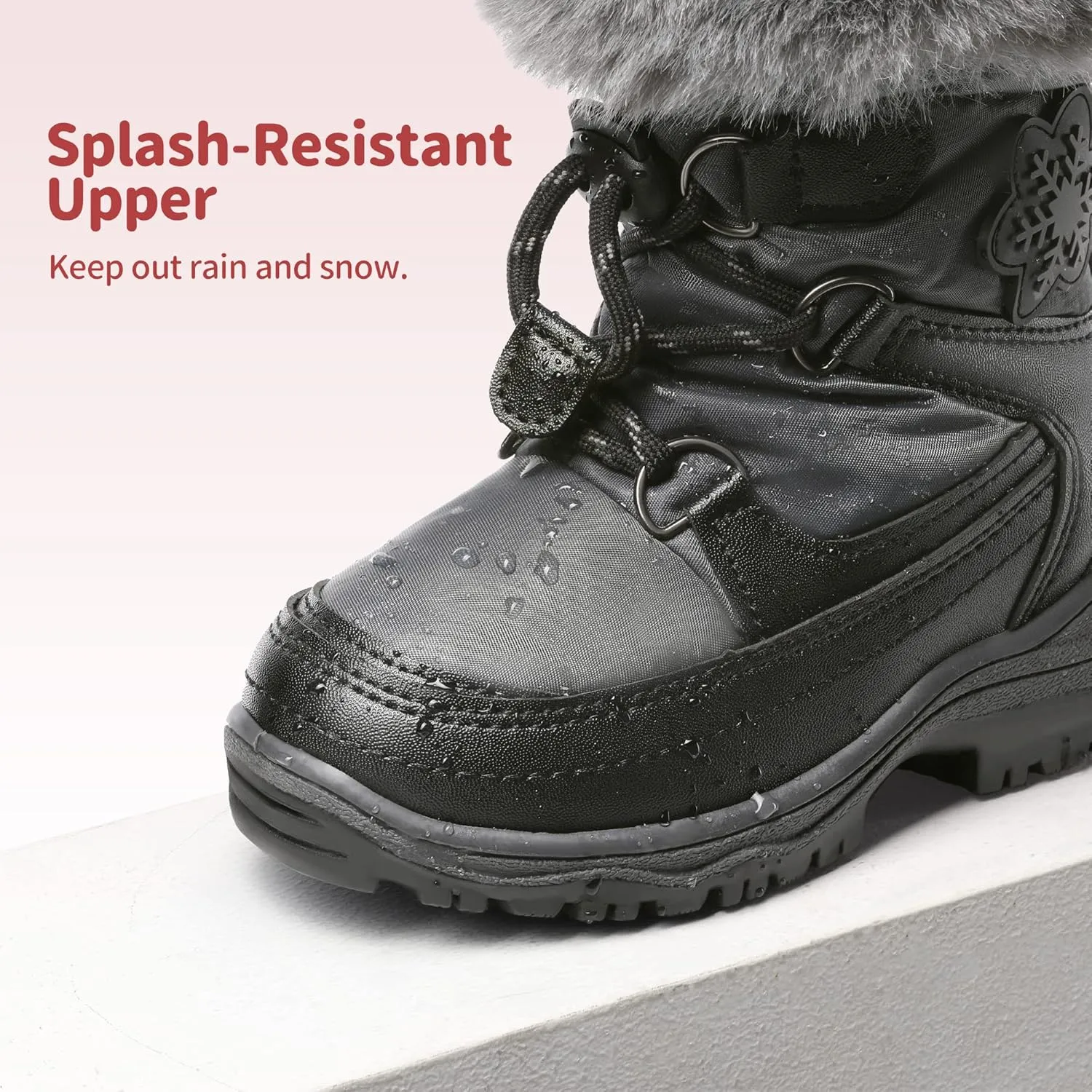 DREAM PAIRS Girls Toddler Snow Boots Slip Resistant Faux Fur Lined Mid Calf Little Kids Winter Shoes