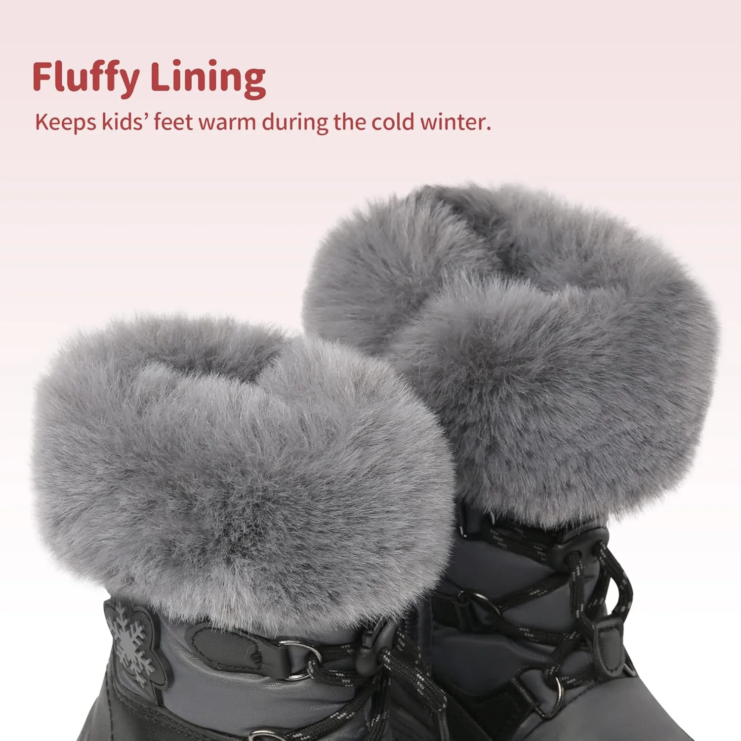 DREAM PAIRS Girls Toddler Snow Boots Slip Resistant Faux Fur Lined Mid Calf Little Kids Winter Shoes