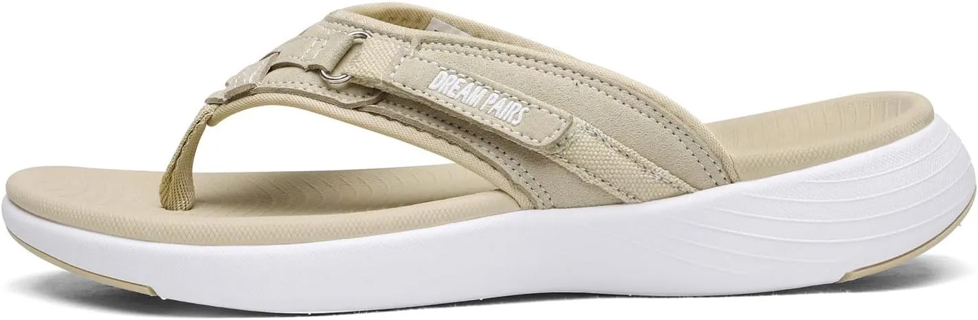 DREAM PAIRS Women's Arch Support Flip Flops Comfortable Thong Sandals