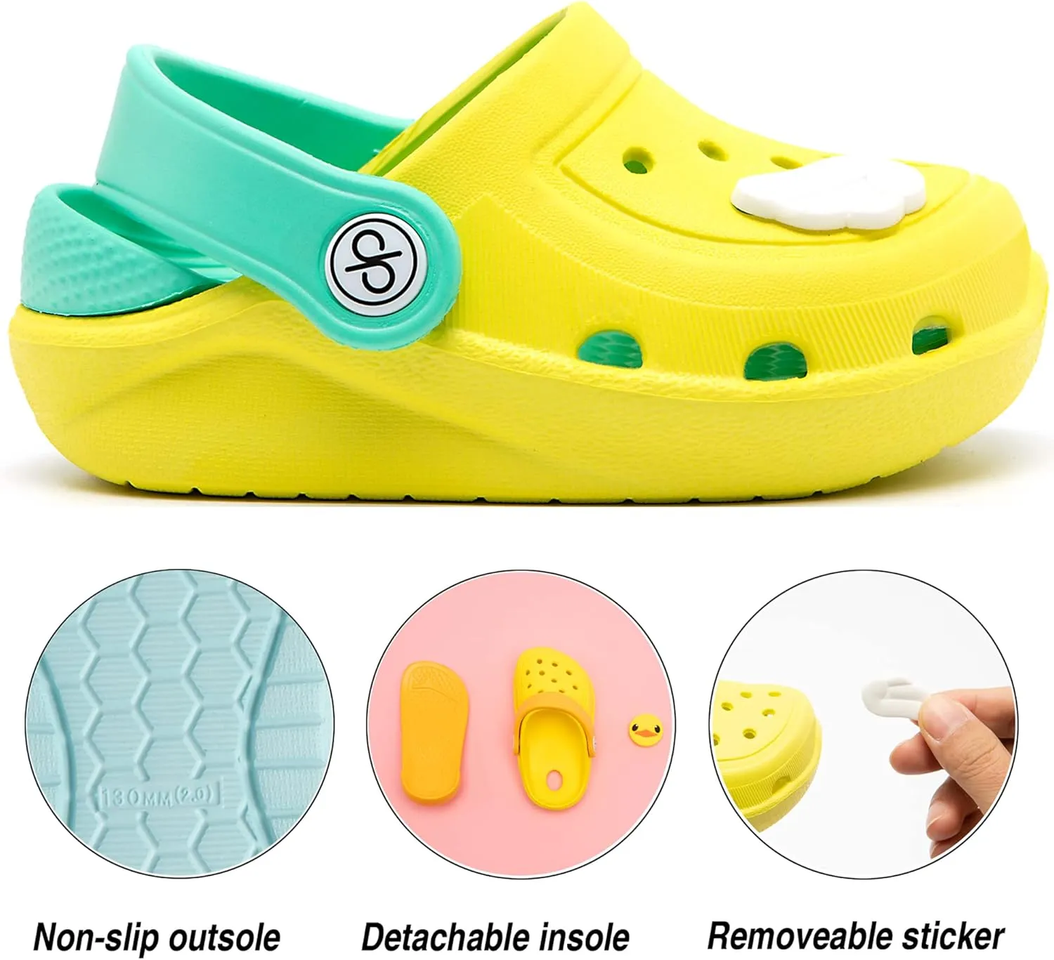 dripdrop Girls Comfort Clogs Kids Slip On Garden Shoes Boys Lightweight Beach Pool Slide Sandals Shower Slipper (Toddler/Little Kids)