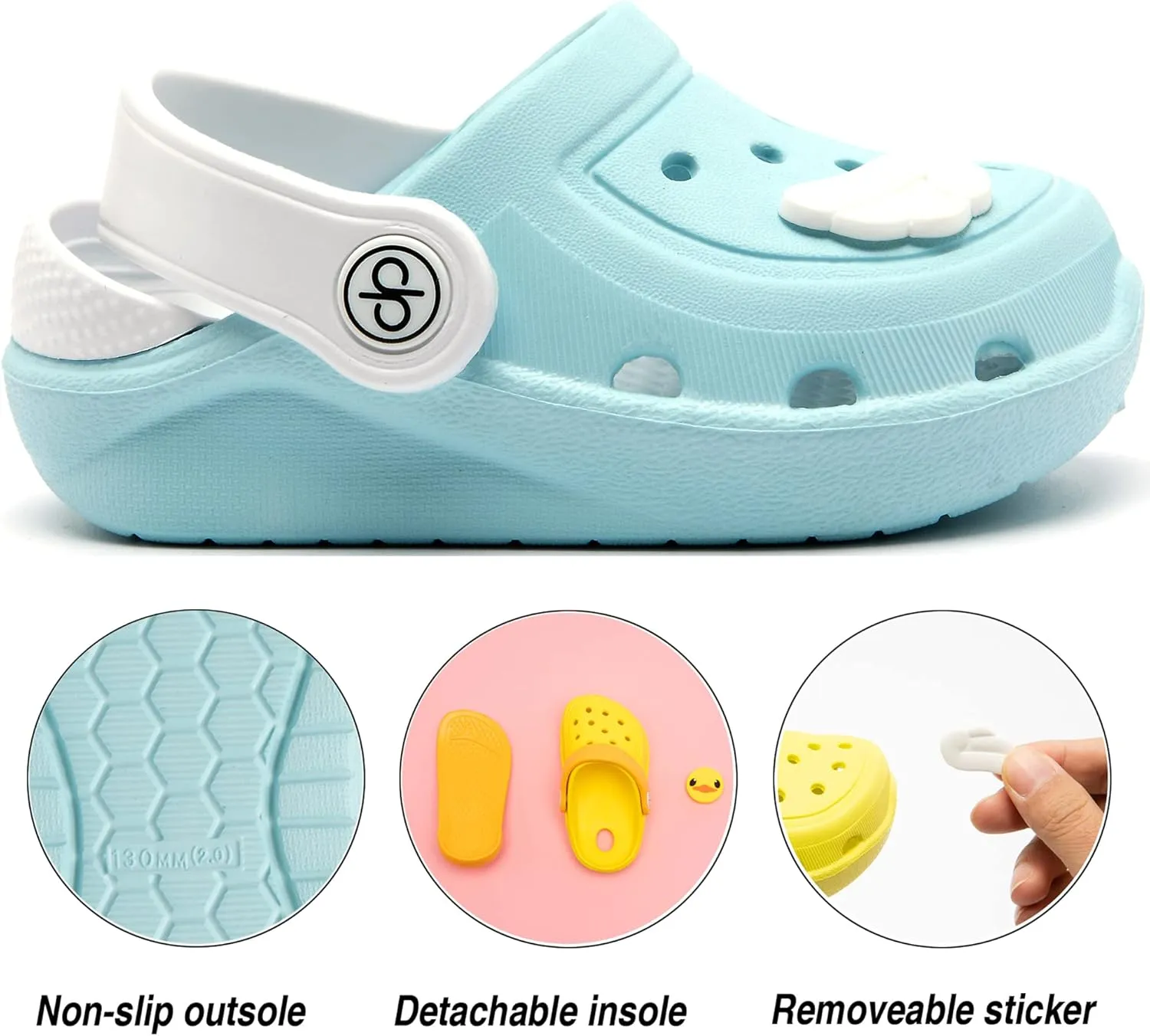 dripdrop Girls Comfort Clogs Kids Slip On Garden Shoes Boys Lightweight Beach Pool Slide Sandals Shower Slipper (Toddler/Little Kids)