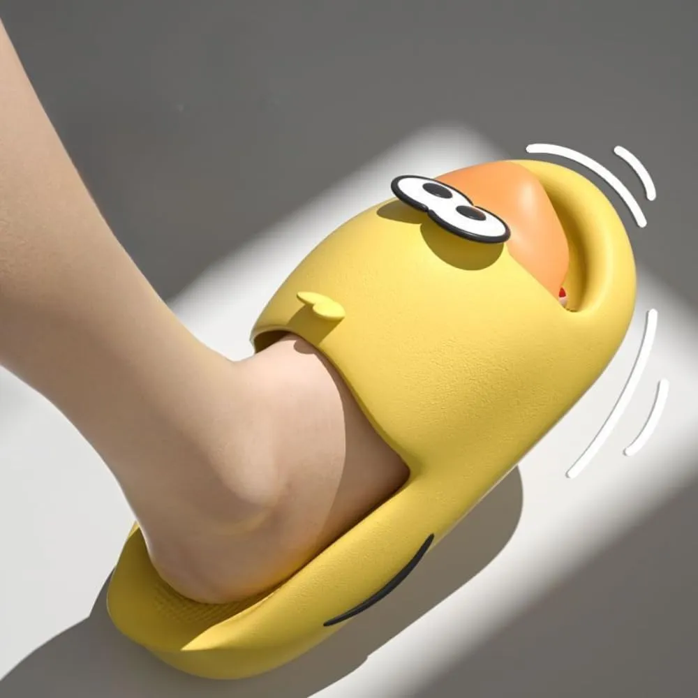 Duck Bathroom Slippers - Cartoon Female Indoor Home Non-slip Soft Bottom Cute Thick Bottom Step on Shit Slippers