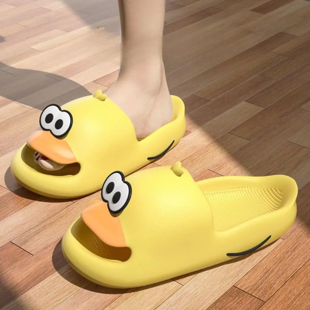 Duck Bathroom Slippers - Cartoon Female Indoor Home Non-slip Soft Bottom Cute Thick Bottom Step on Shit Slippers