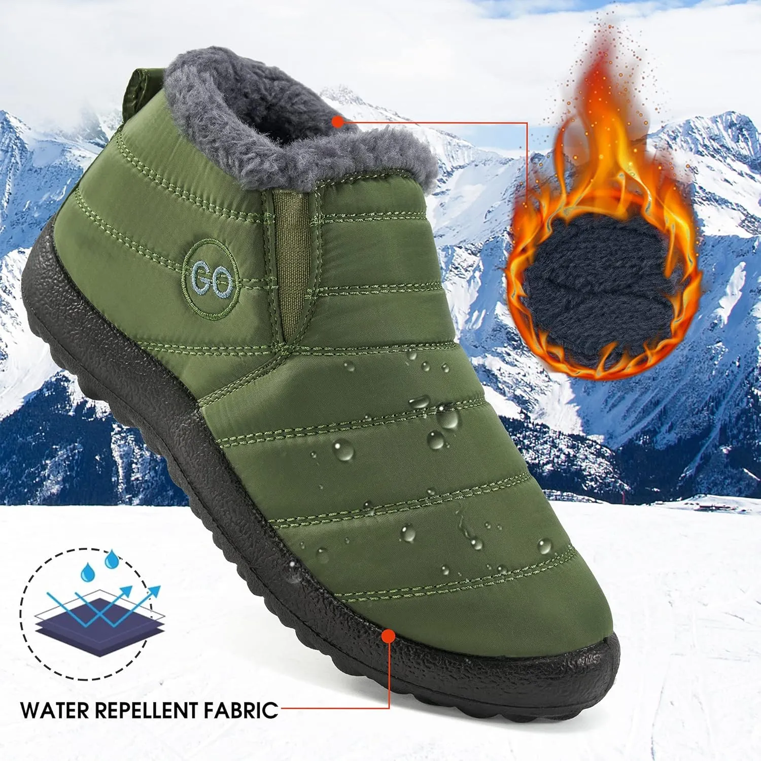 DUOYANGJIASHA Womens Snow Boots Winter Shoes Warm Fur Lined Ankle Booties Waterproof Comfortable Boots for Women