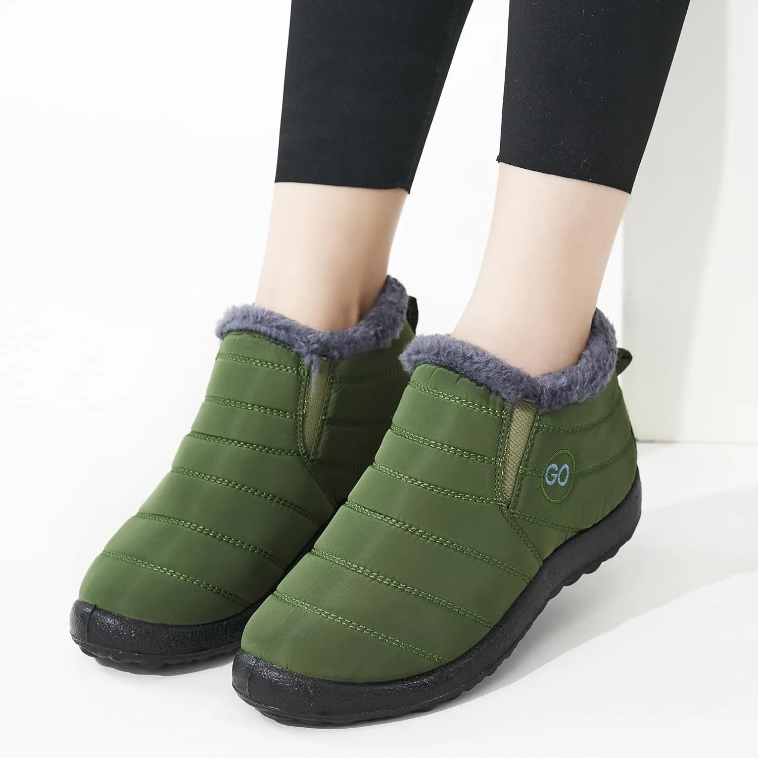 DUOYANGJIASHA Womens Snow Boots Winter Shoes Warm Fur Lined Ankle Booties Waterproof Comfortable Boots for Women