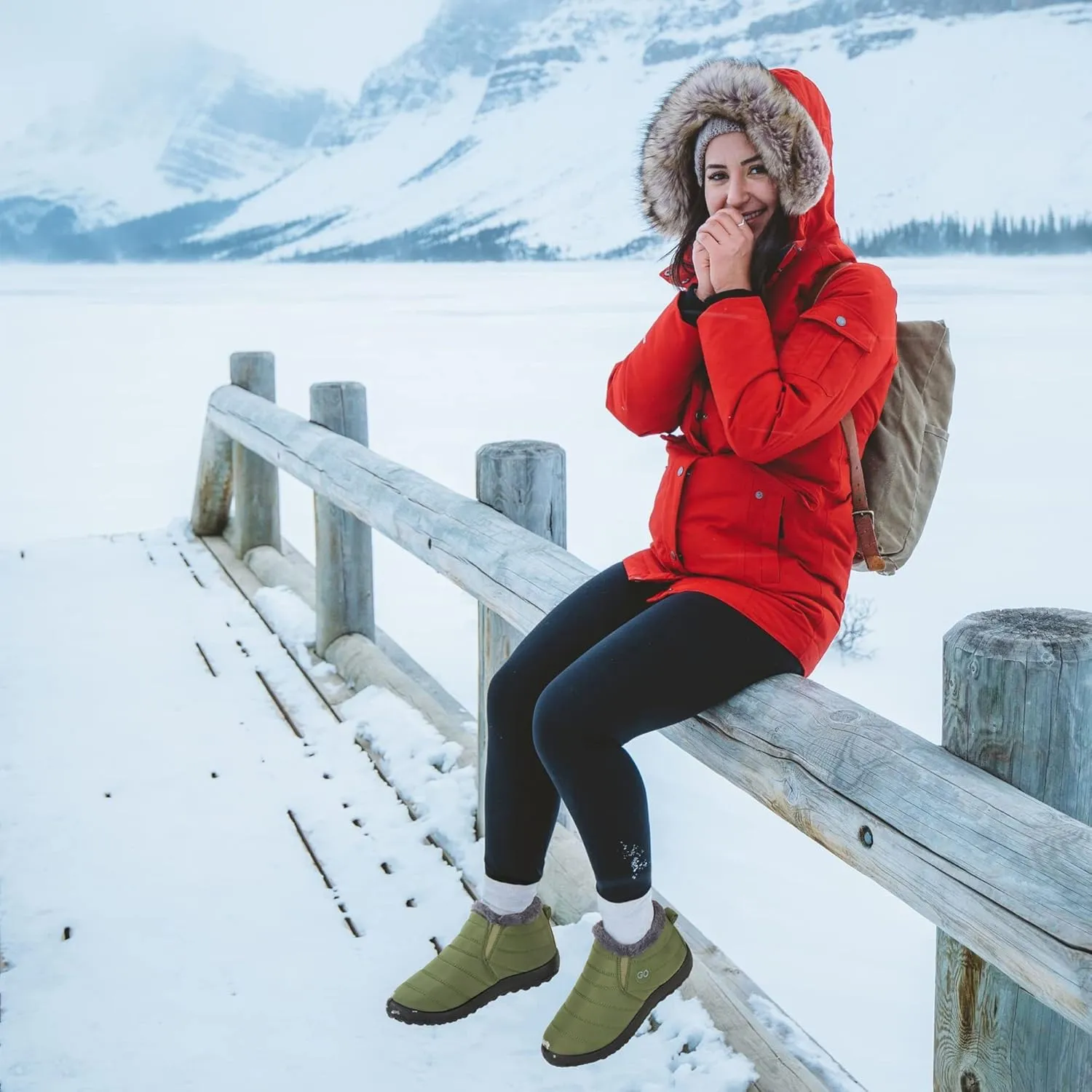 DUOYANGJIASHA Womens Snow Boots Winter Shoes Warm Fur Lined Ankle Booties Waterproof Comfortable Boots for Women