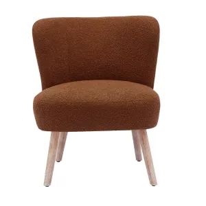 Edison 25.5'' Wide Slipper Chair Willa Arlo™ Interiors Fabric: Rust Orange Polyester Blend