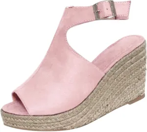 Eduavar Sandals for Women 2023, Orthopedic Sandals for Women Open Toe Ankle Strap Wedge Sandals Summer Dress Shoes