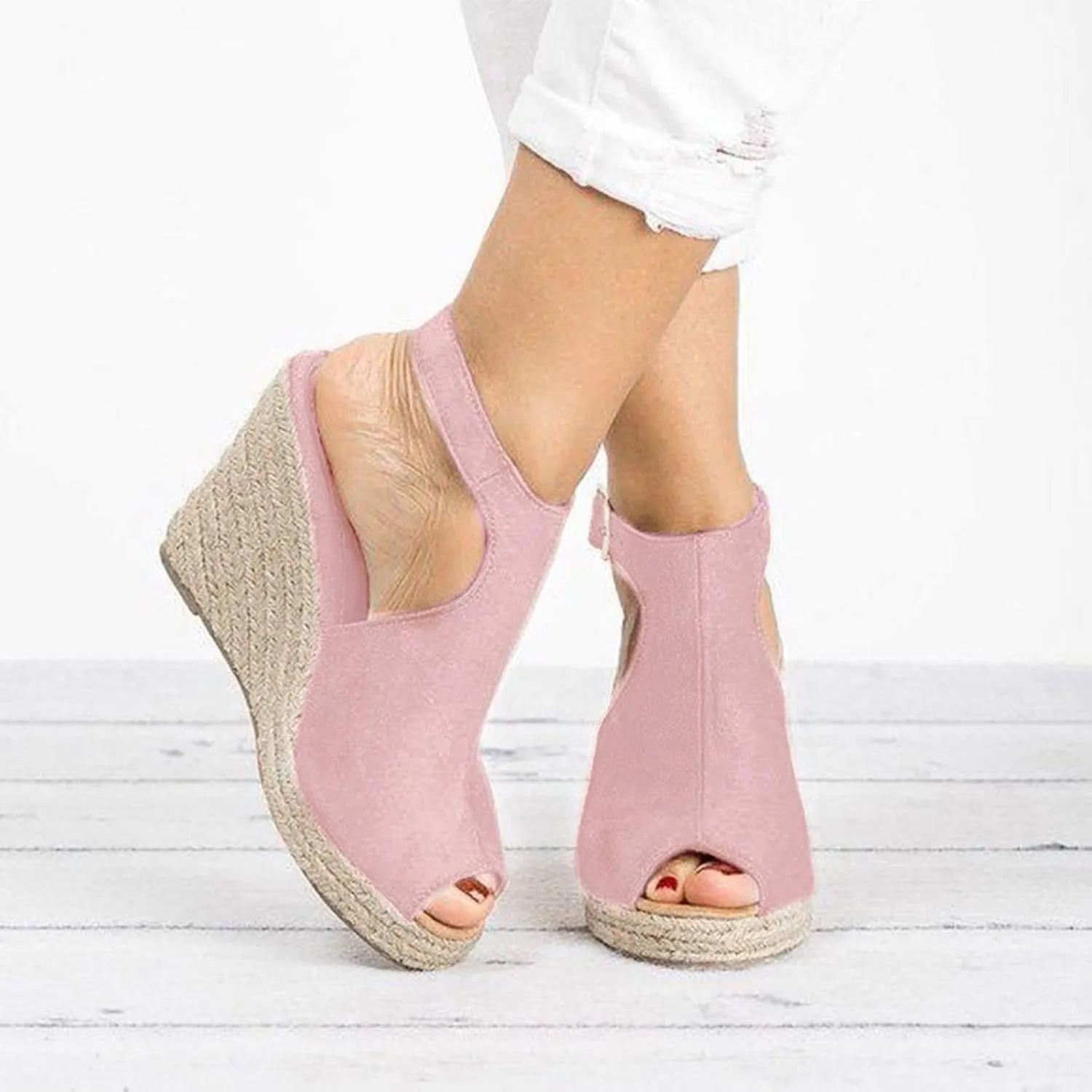 Eduavar Sandals for Women 2023, Orthopedic Sandals for Women Open Toe Ankle Strap Wedge Sandals Summer Dress Shoes