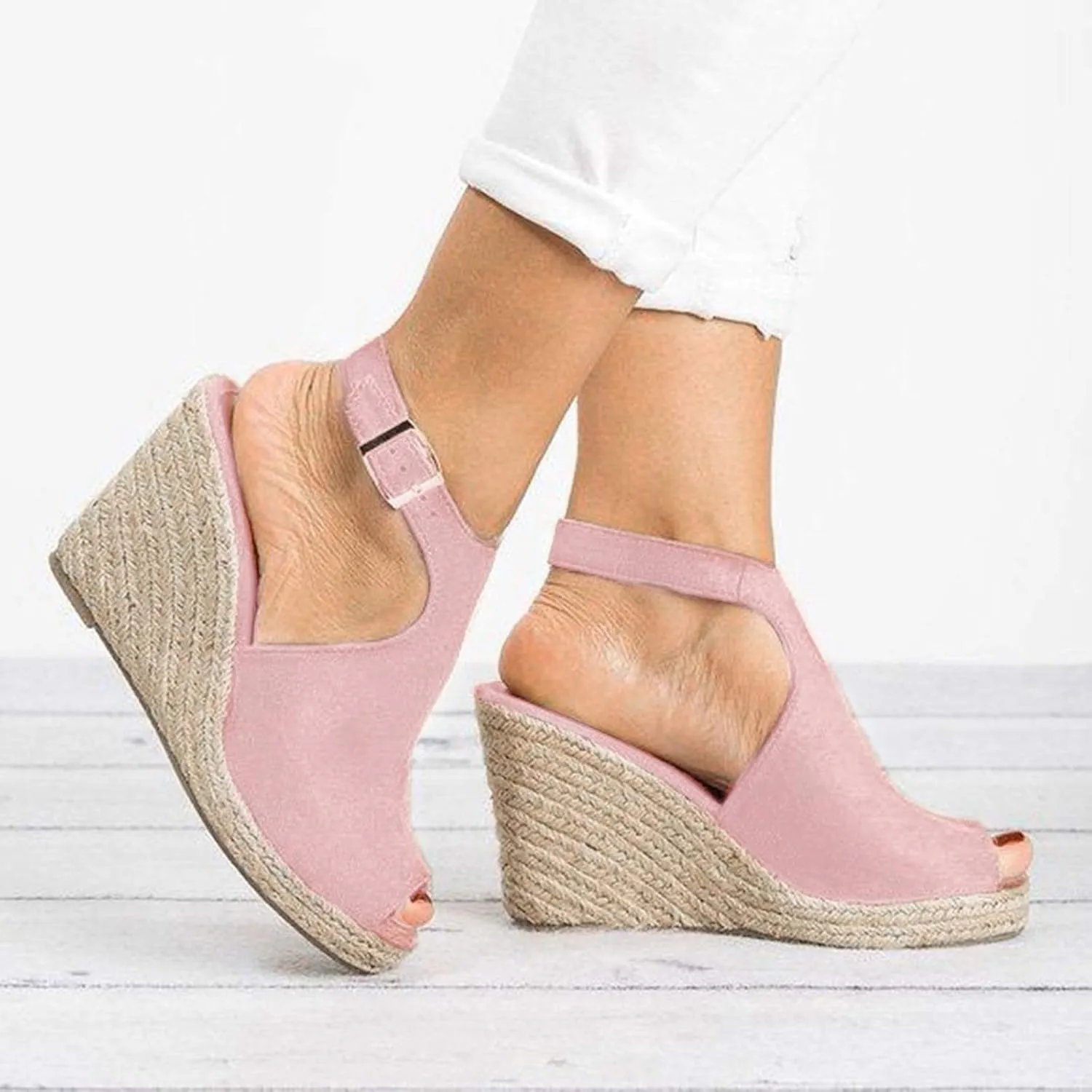 Eduavar Sandals for Women 2023, Orthopedic Sandals for Women Open Toe Ankle Strap Wedge Sandals Summer Dress Shoes