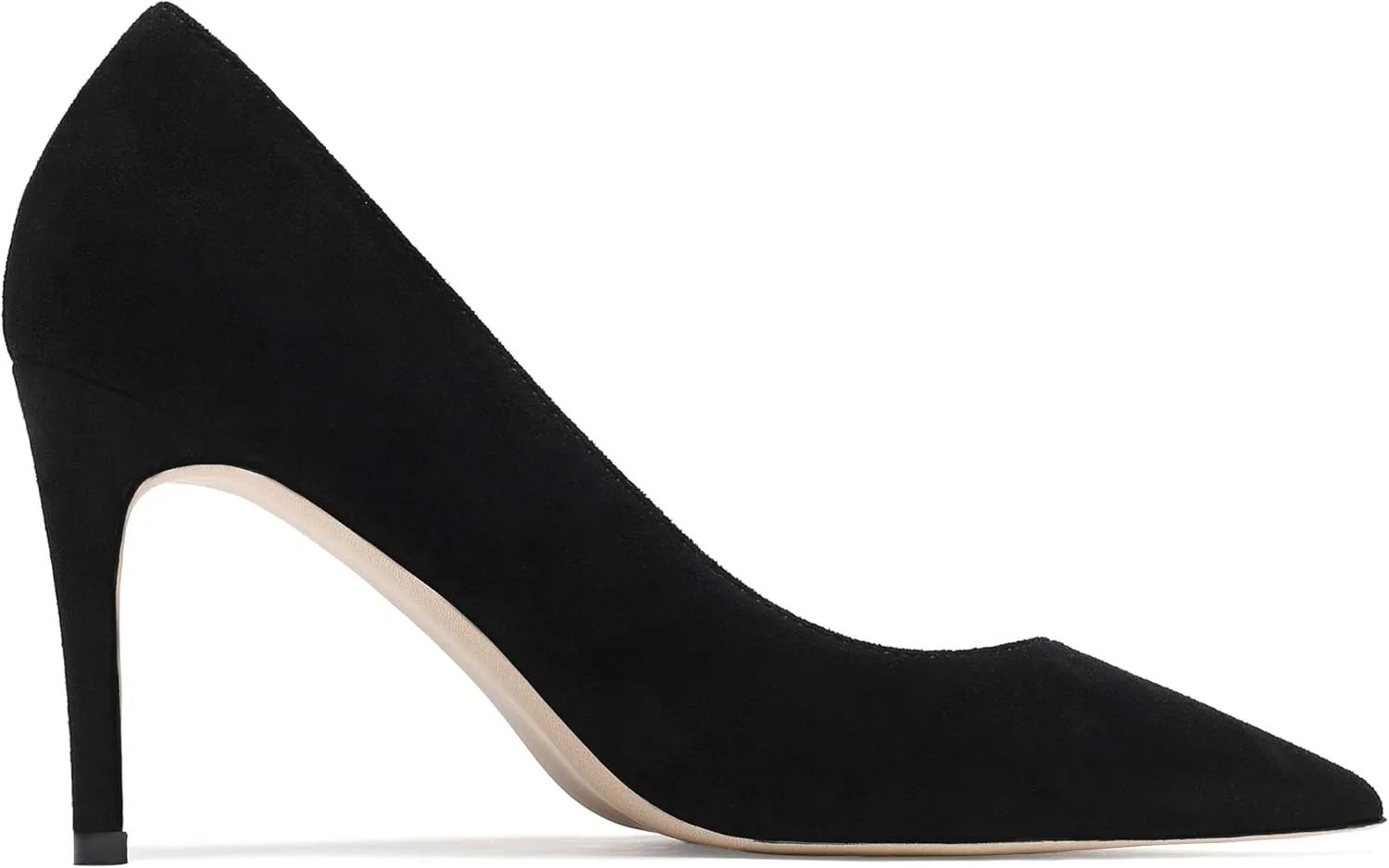Eldof Women's High Heel Pumps Pointed Toe Suede Heels Slip on Comfort Pumps3.2 Inches for Dress Party Office
