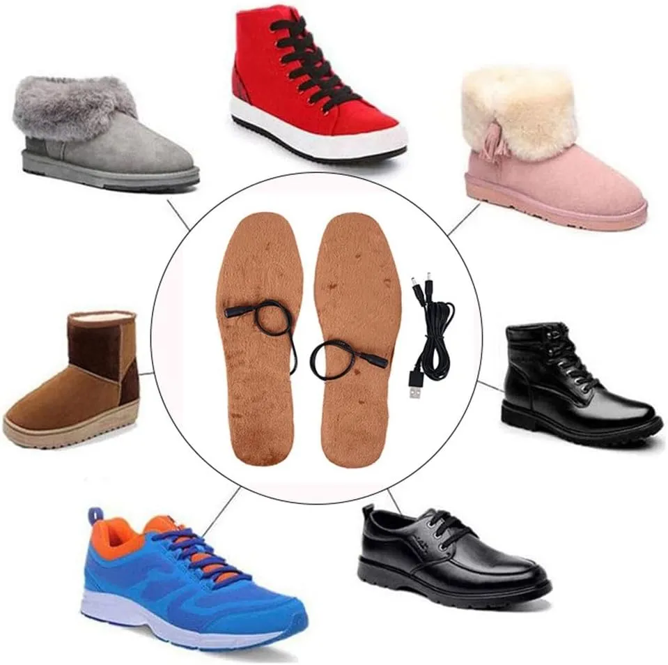 Electric Heating Insoles Winter Keep Warm Foot Shoes Heated for Shoes Boots Heater Warm Foot Pads