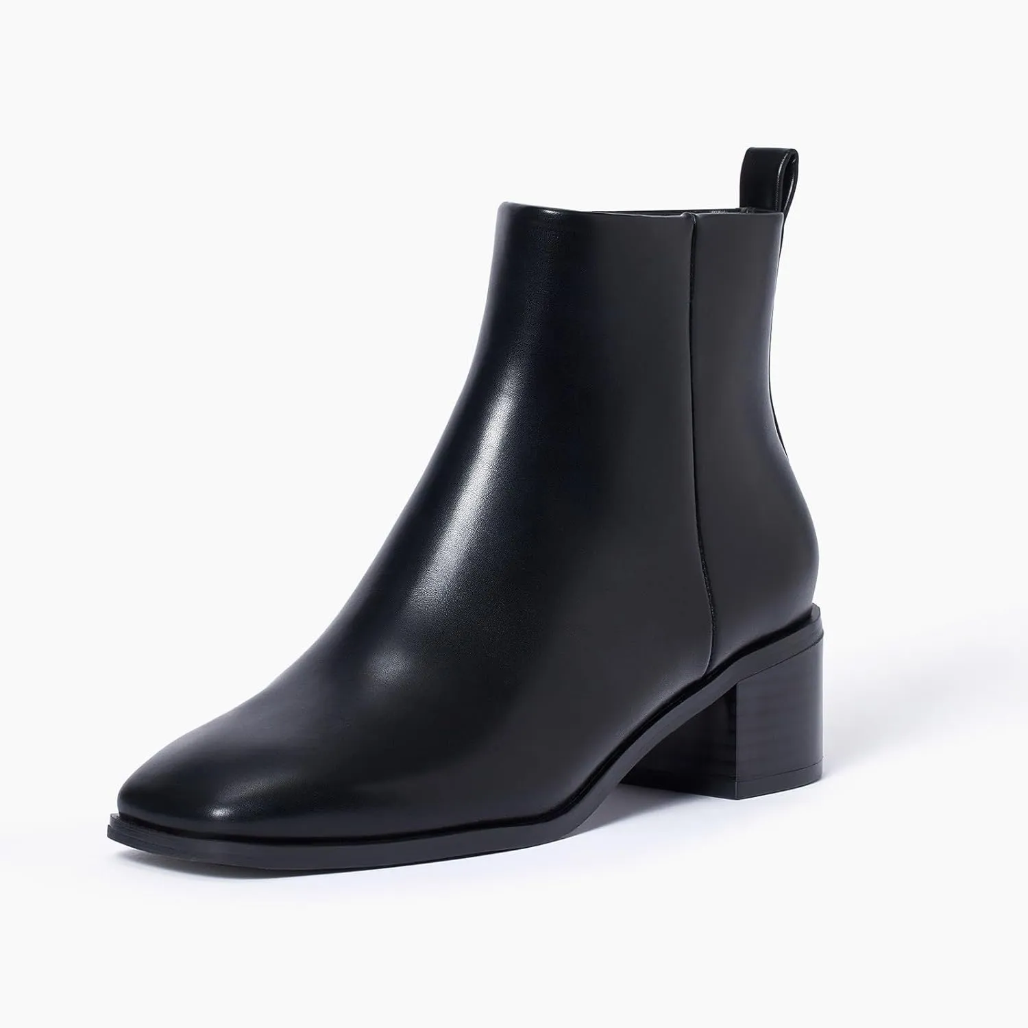 Elisabet Tang Women's Chunky Heel Ankle Booties,2 inch Sexy Square Toe Short Booties Fashion Ankle & Bootie with Side Zipper Low Block Heels Dress Evening Party Booties Shoes