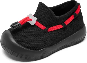 Engtoy Baby Shoes Sock Shoes Baby Walking Shoes Infant Non-Slip Breathable Slippers with Soft Rubber Sole Baby Boys Girls Slip On Sneakers Black/Black