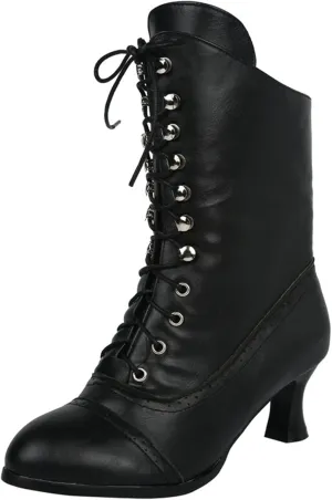 Erocalli Women Wedding Bridal Boots Victorian Boots Renaissance Boots Goth Witch Stuff Boots Lace Up Satin Lace Mid Calf Boot Tango Latin Ballroom Dance Evening Wedding Shoes