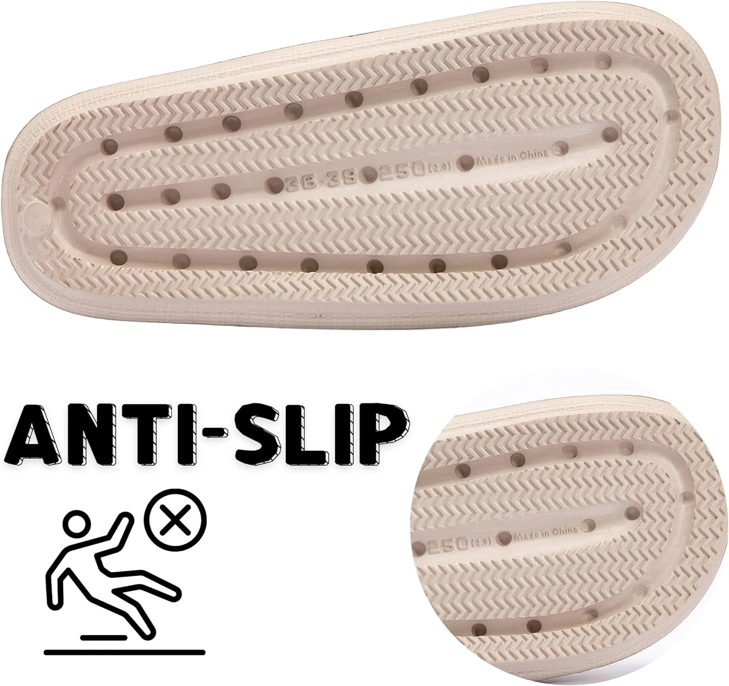 EVA Sandals for Women & Men, Unisex Slides Sandals, Lightweight House Slippers, Thick Sole Indoor & Bathroom Shoes