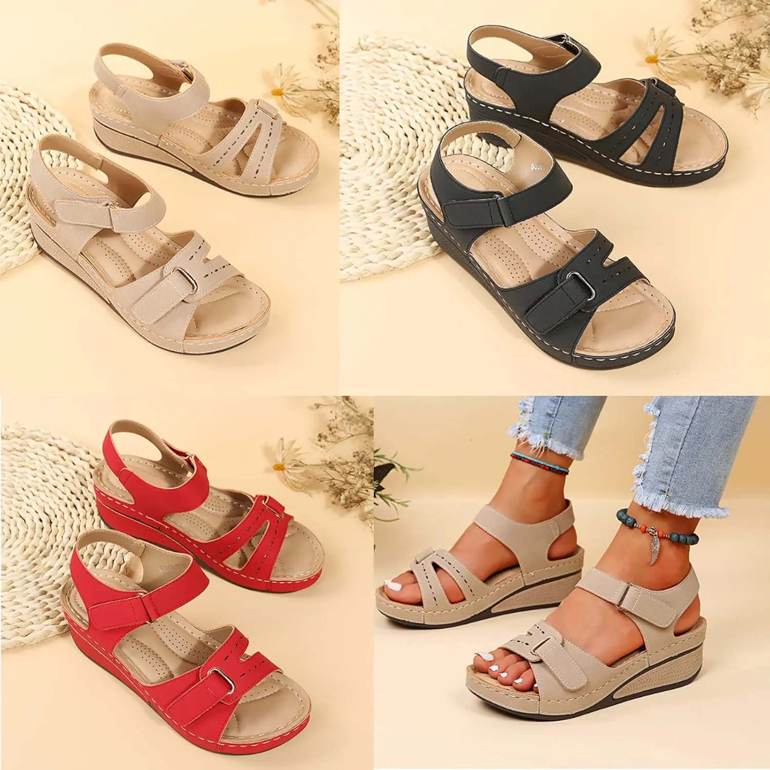 Fairsoma Orthopedic Sandals,Women's Comfy Orthotic Sandals,Women's Orthopedic Open Toe Sandals