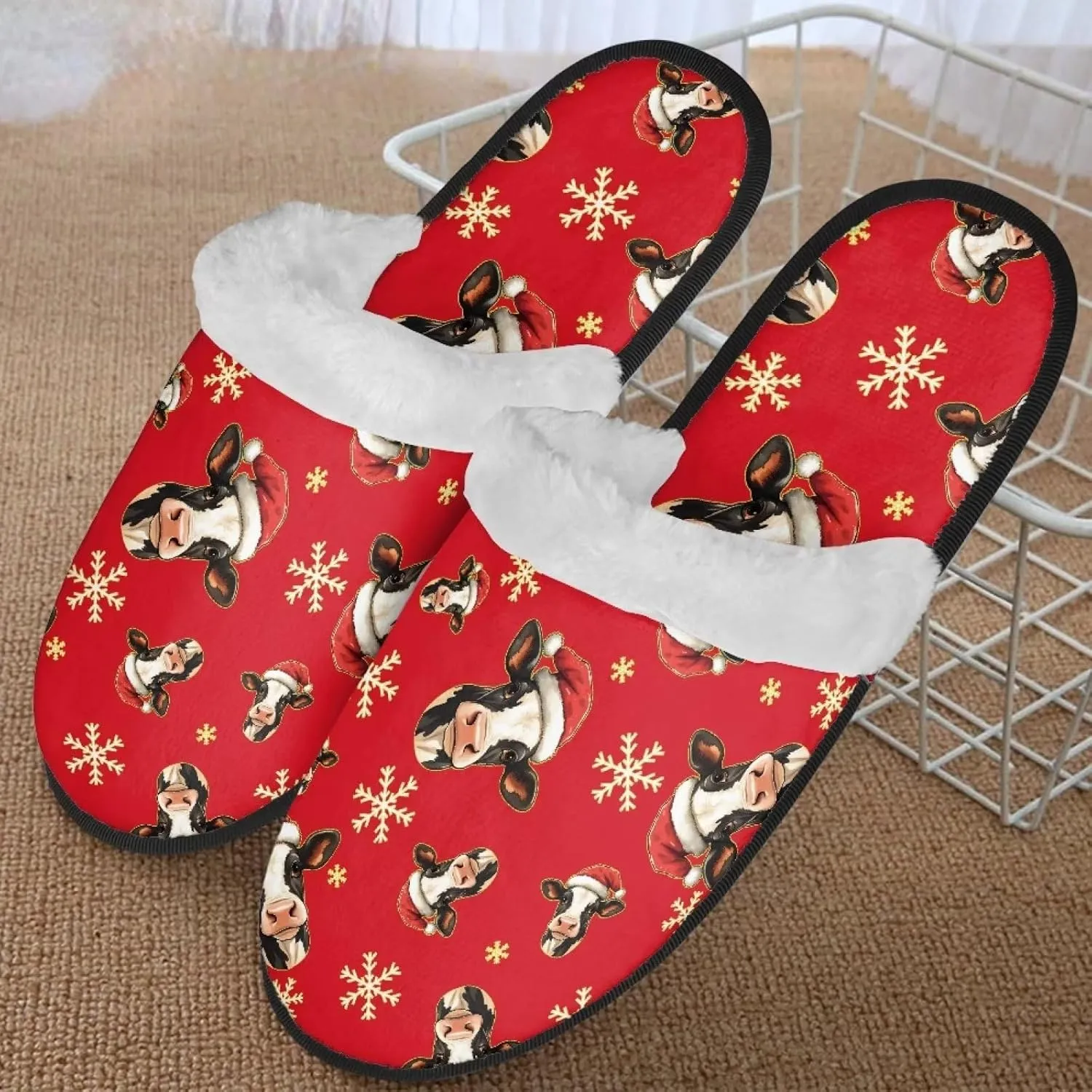 Fall Fuzzy Slippers for Man Anti-Skid Slippers for Women Indoor Fluffy Ultra Soft House Slippers for Autumn Winter