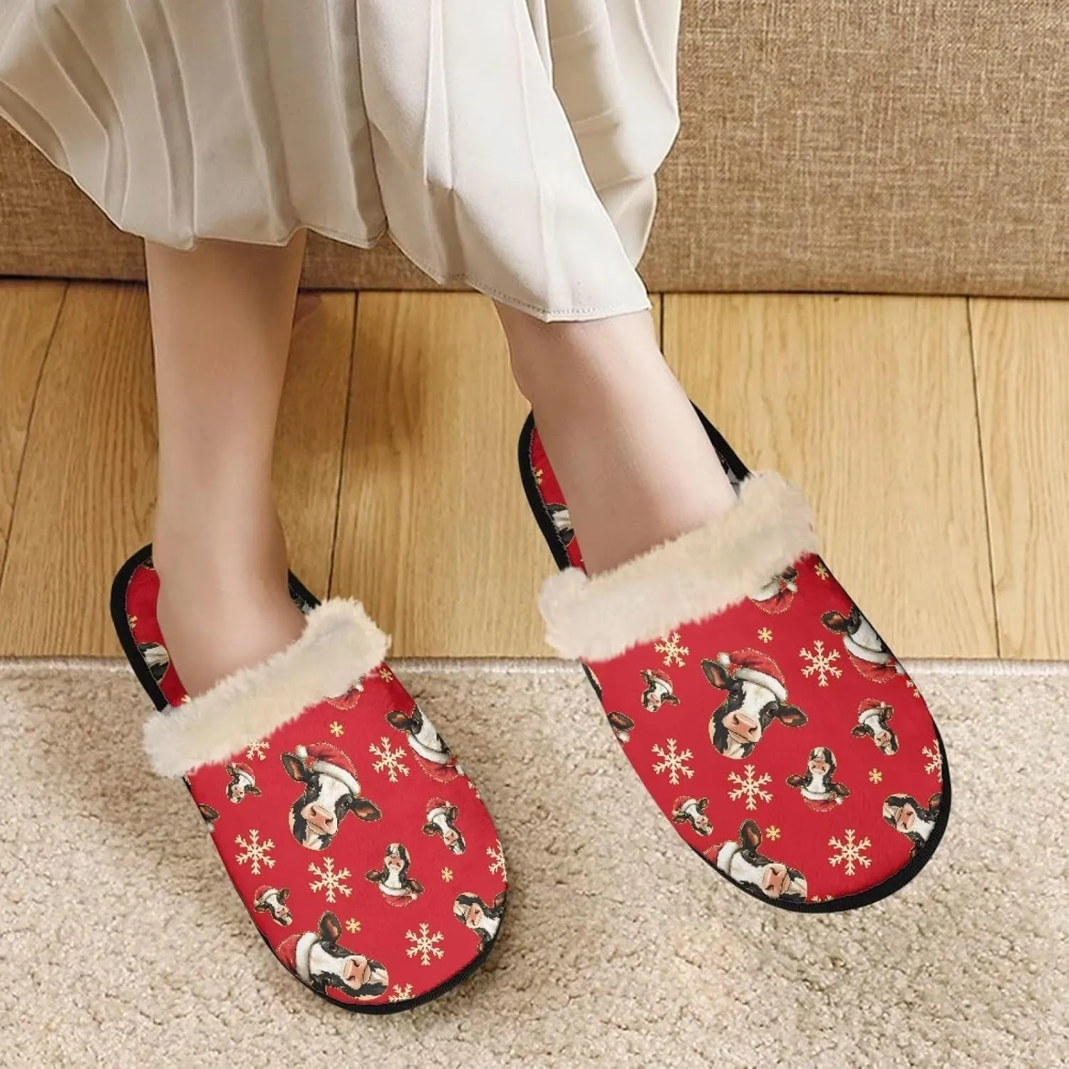 Fall Fuzzy Slippers for Man Anti-Skid Slippers for Women Indoor Fluffy Ultra Soft House Slippers for Autumn Winter