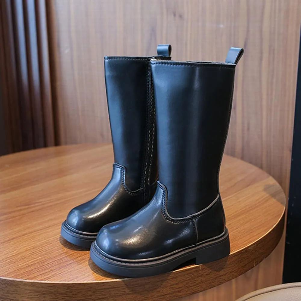 Fall Winter Girls Knee High Motorcycle Riding Boots (Toddler, Little Kids)