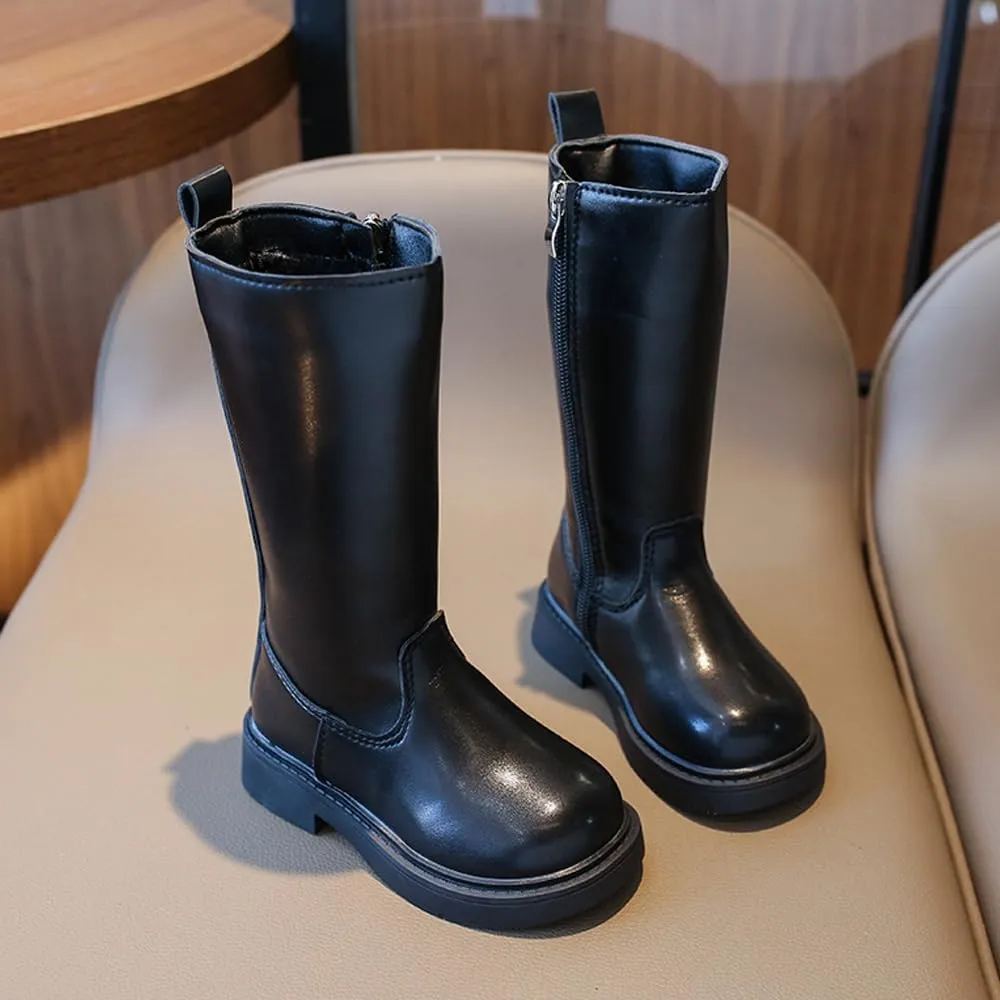 Fall Winter Girls Knee High Motorcycle Riding Boots (Toddler, Little Kids)
