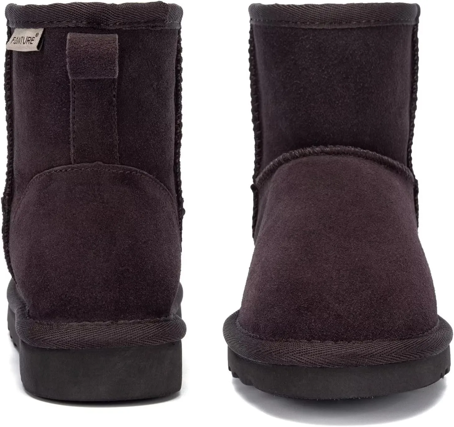 FANTURE Kids Snow Boots Boys Girls Winter Boots Cow Suede Warm Faux Fur Lined Durable Shoes(Little Kid/Big Kid)