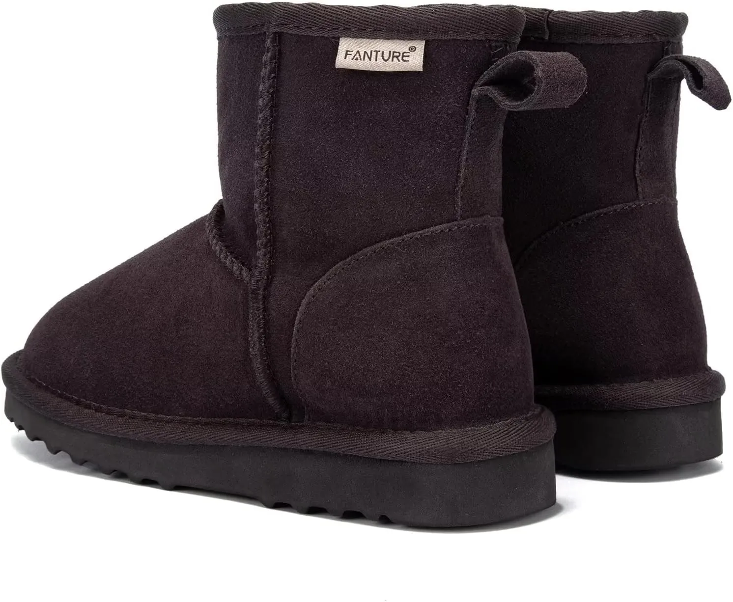 FANTURE Kids Snow Boots Boys Girls Winter Boots Cow Suede Warm Faux Fur Lined Durable Shoes(Little Kid/Big Kid)