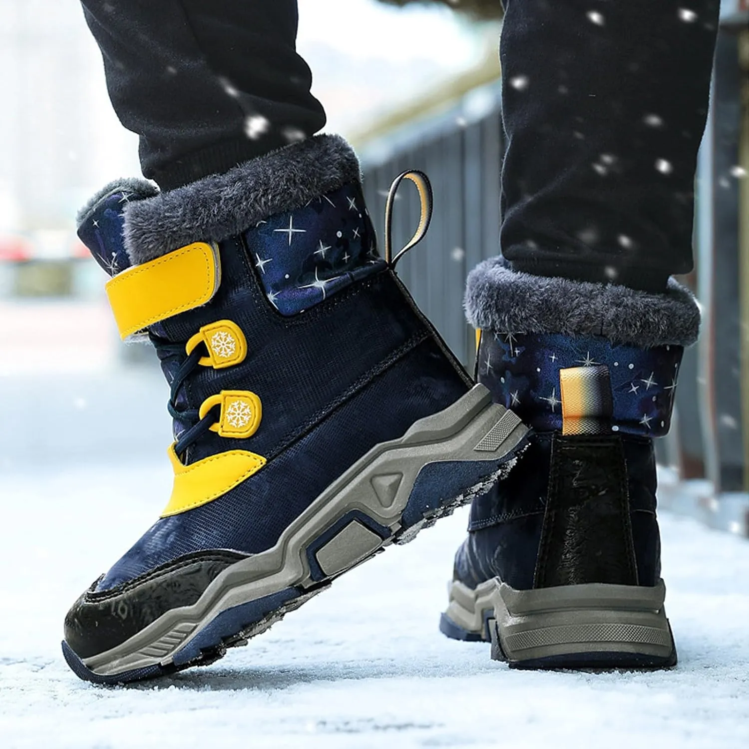 Fashion Big Kids Winter Water Proof Flat Keep Warm Snow Boots Comfortable Mid Boots Shoes Shoes Girls Size 6