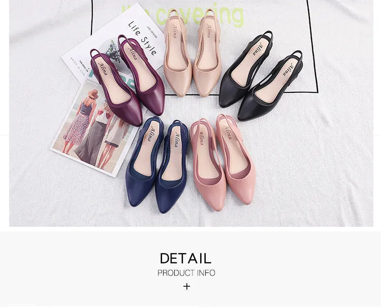 Fashion Casual Sandals Women's Low-cut Plastic Flat Sandals