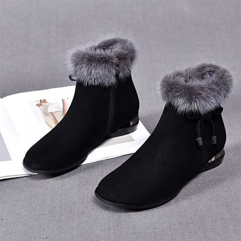 Fashionable, warm, thick and non-slip ankle boots for women