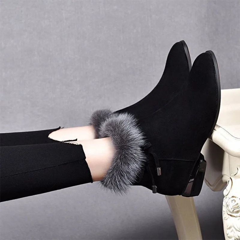 Fashionable, warm, thick and non-slip ankle boots for women
