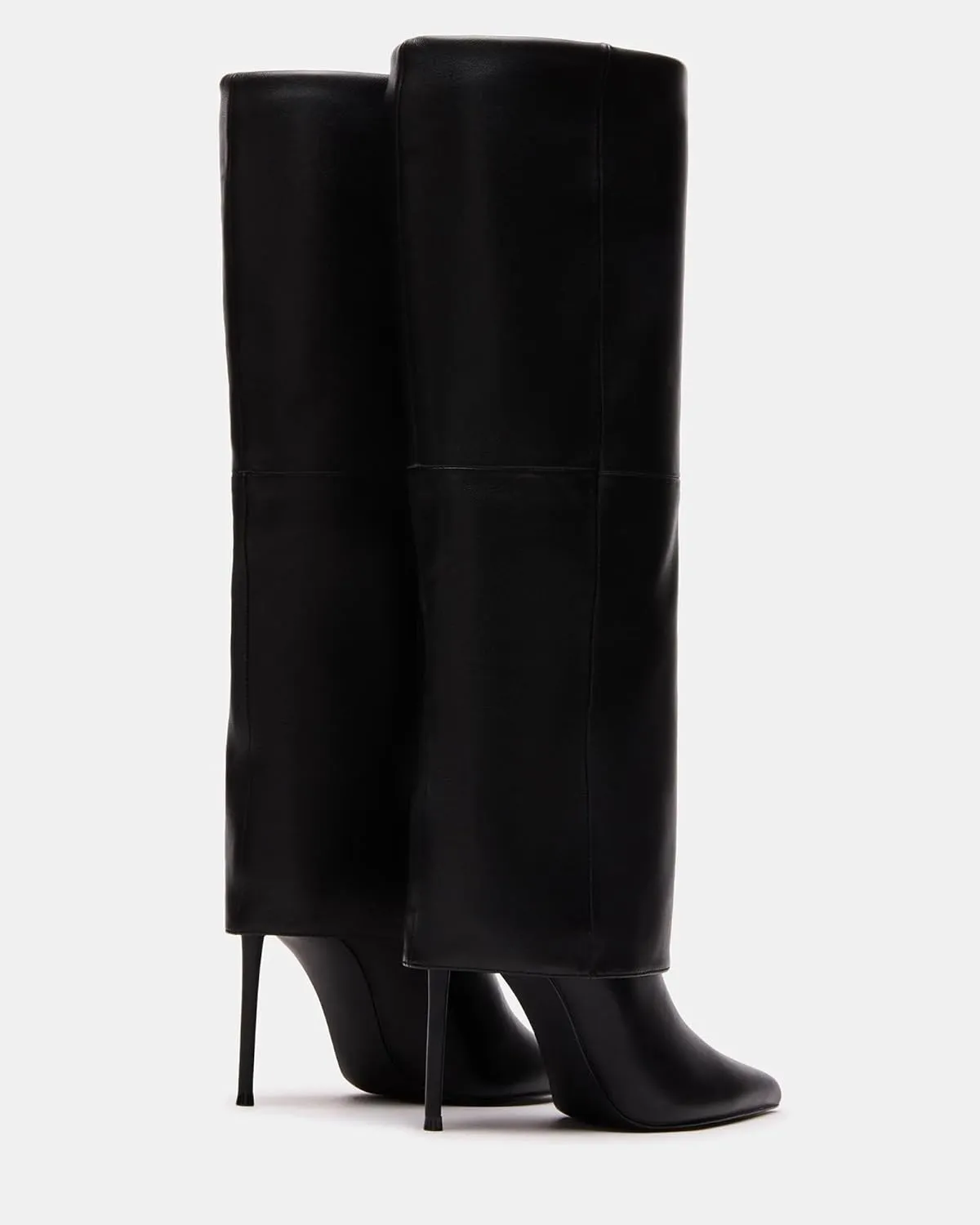 Femflame Fold Over Knee High Boots - Wide Calf, Pointed Toe Stiletto Heel, Tall Boots