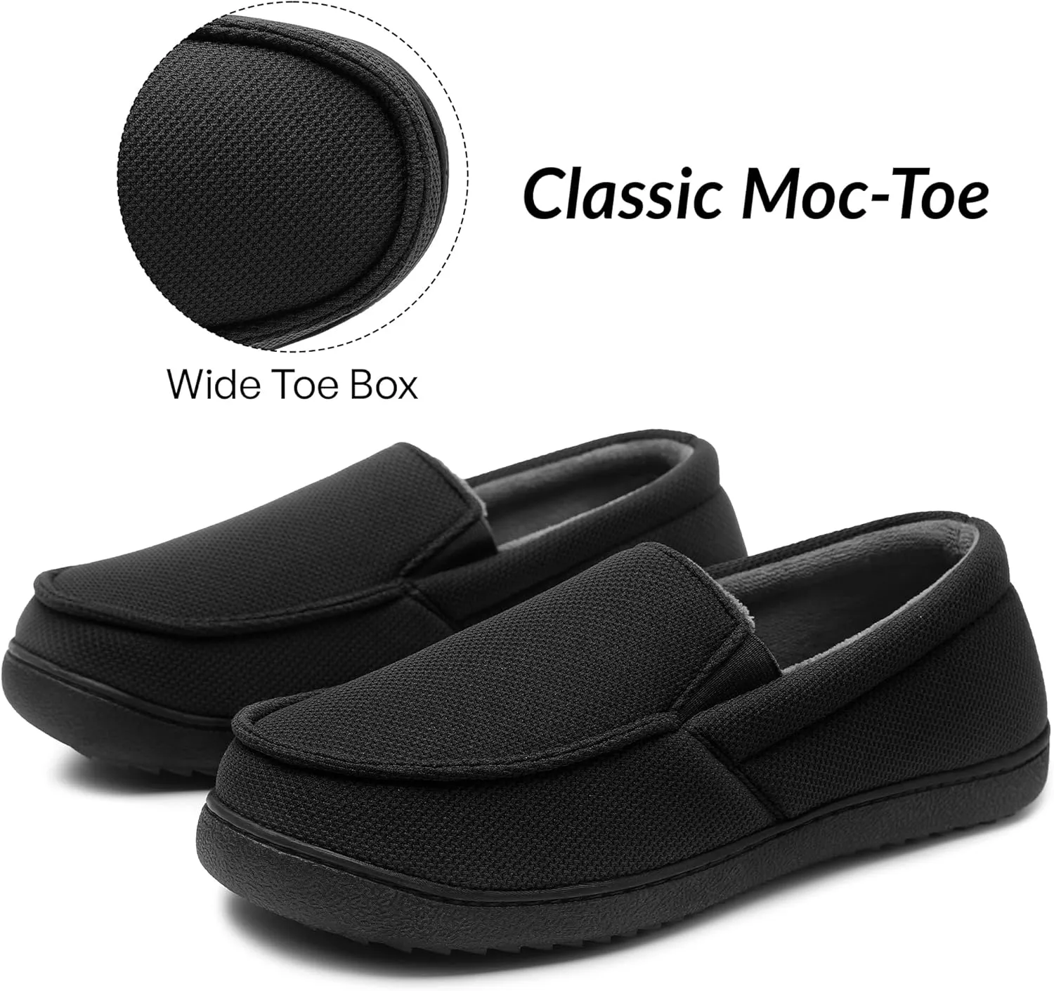 festooning Men's Slippers Soft Comfy Memory Foam Slip On Non-Slip Rubber Hardsole Slipper Indoor Outdoor Warm House Shoes