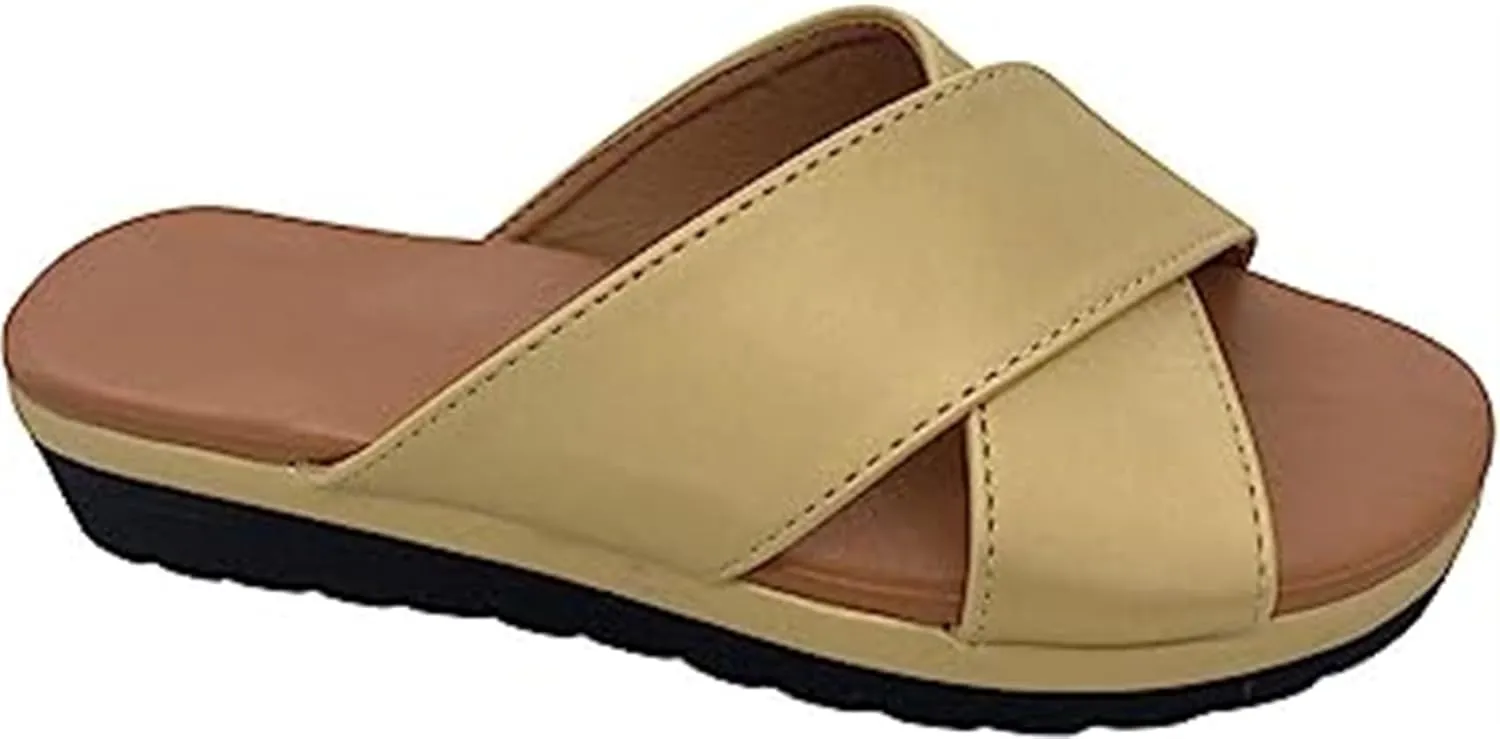 FFMA Summer Bunion Orthopedic Sandals for Womens Big Toe Correction Sandals Low Wedge Slides Backless Sandals Outdor Indoor Comfortable Shoes