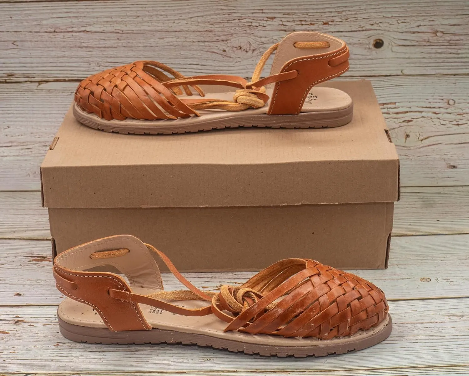 Fiesta Brands Mexican Sandals Huaraches Mexicanos for Woman Lace Up Shoes Alpargatas