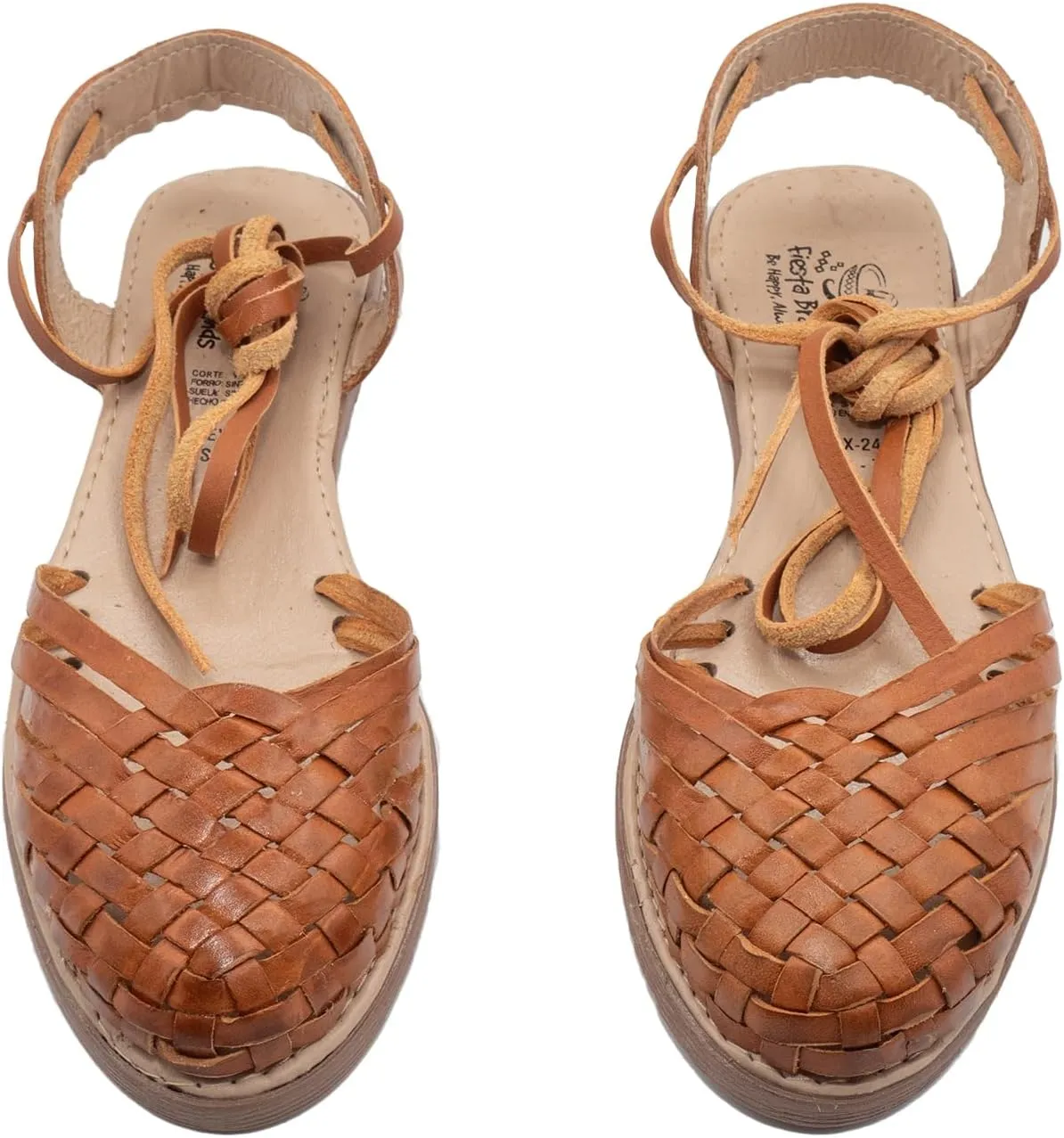 Fiesta Brands Mexican Sandals Huaraches Mexicanos for Woman Lace Up Shoes Alpargatas