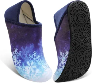 Fires Womens Mens Slippers with Rubber Sole Soft-Lightweight House Slipper Socks Around House Shoes Non Slip Indoor/Outdoor