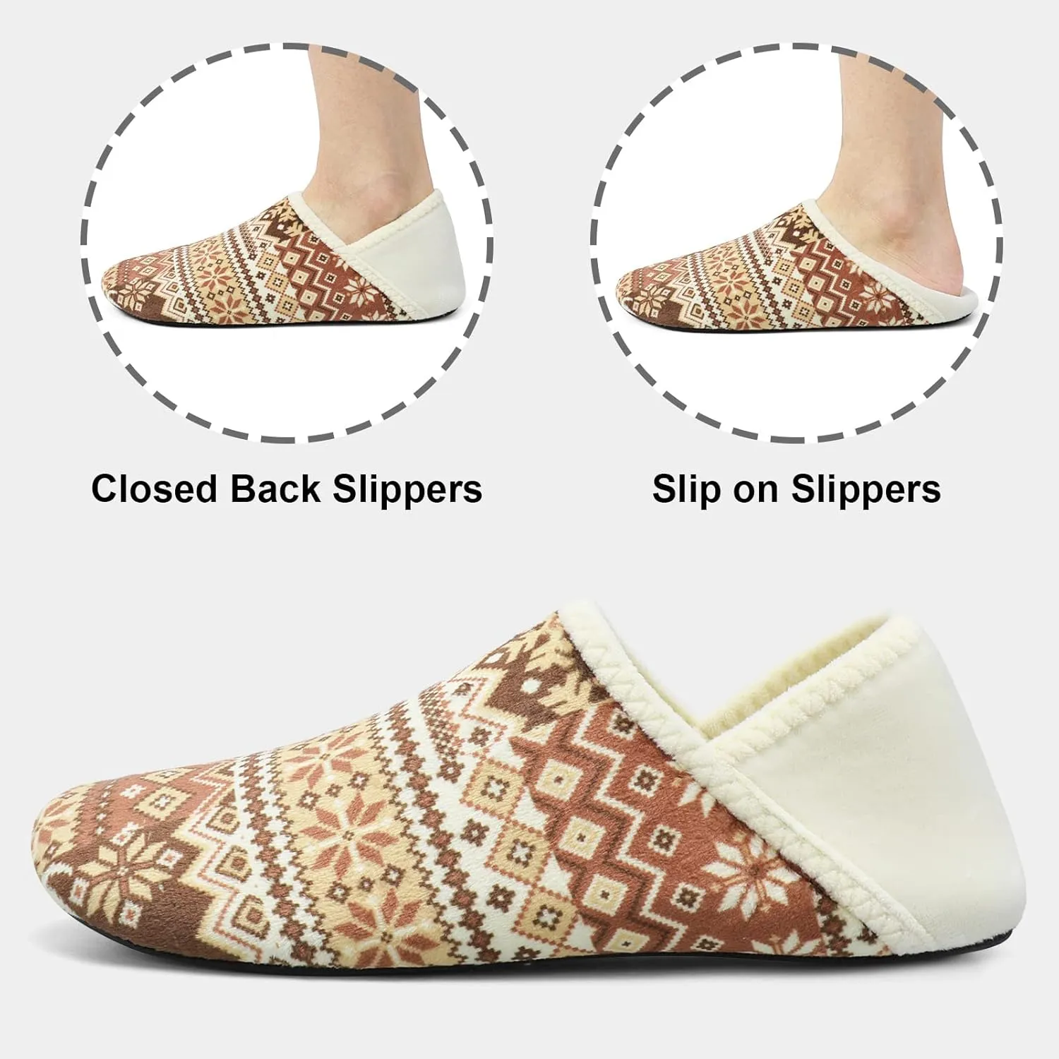 Fires Womens Mens Slippers with Rubber Sole Soft-Lightweight House Slipper Socks Around House Shoes Non Slip Indoor/Outdoor