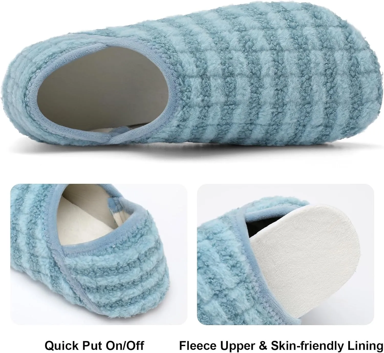 Fires Womens Mens Slippers with Rubber Sole Soft-Lightweight House Slipper Socks Around House Shoes Non Slip Indoor/Outdoor