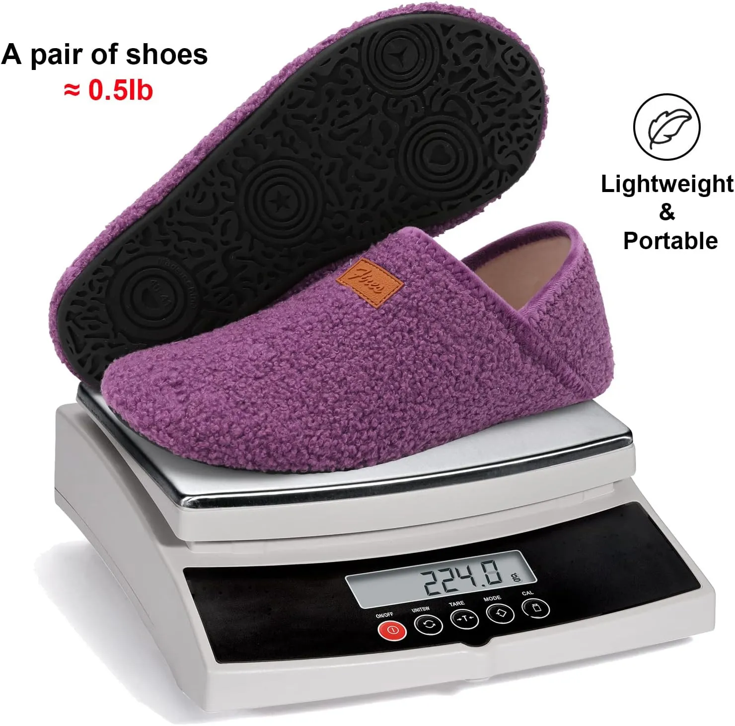 Fires Womens Mens Slippers with Rubber Sole Soft-Lightweight House Slipper Socks Around House Shoes Non Slip Indoor/Outdoor