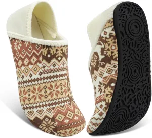 Fires Womens Mens Slippers with Rubber Sole Soft-Lightweight House Slipper Socks Around House Shoes Non Slip Indoor/Outdoor