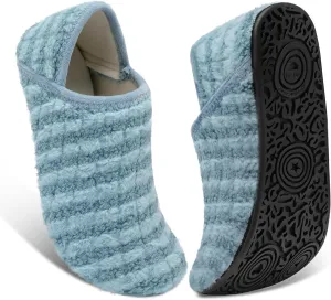 Fires Womens Mens Slippers with Rubber Sole Soft-Lightweight House Slipper Socks Around House Shoes Non Slip Indoor/Outdoor