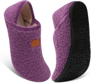 Fires Womens Mens Slippers with Rubber Sole Soft-Lightweight House Slipper Socks Around House Shoes Non Slip Indoor/Outdoor