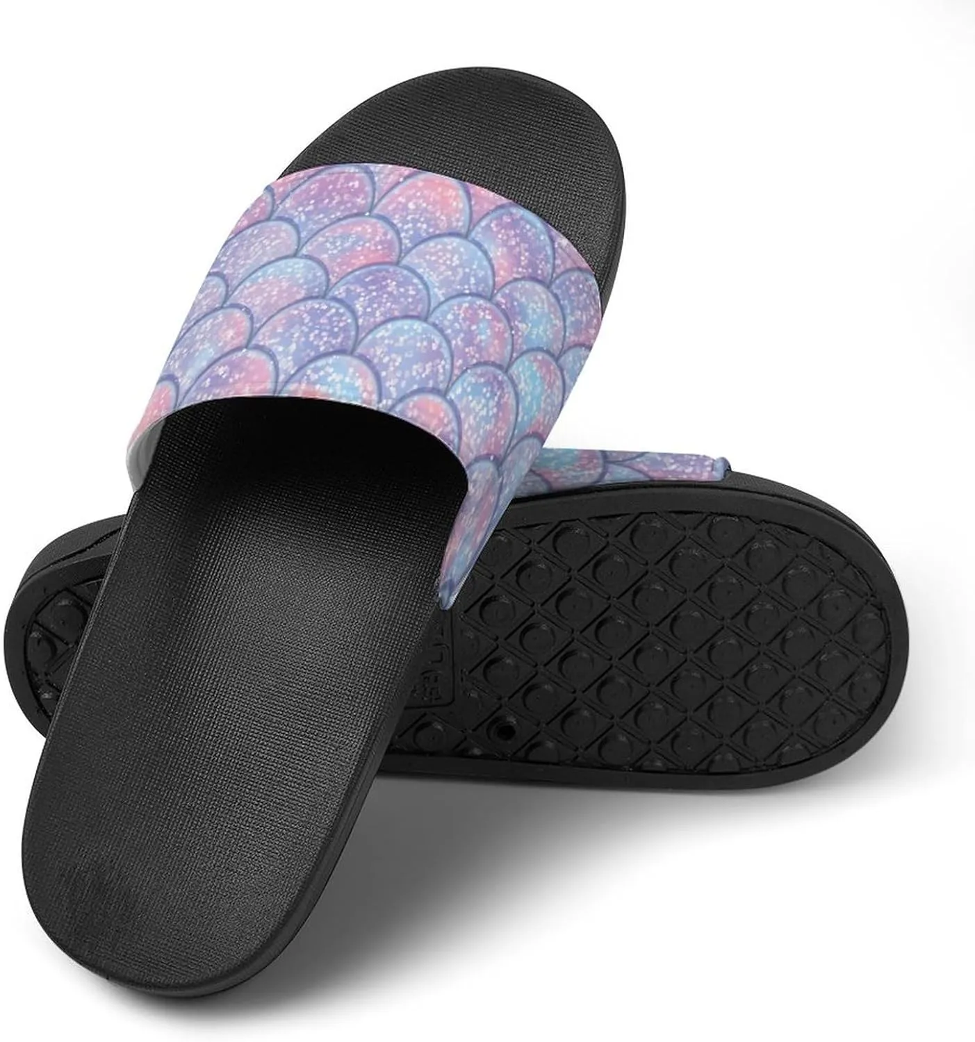 Fish Scale Print Slides Man Home Sandal Women Non Slip Bath Open Toe Shoe Casual Pool Shoes Beach Flat Slide Sandals