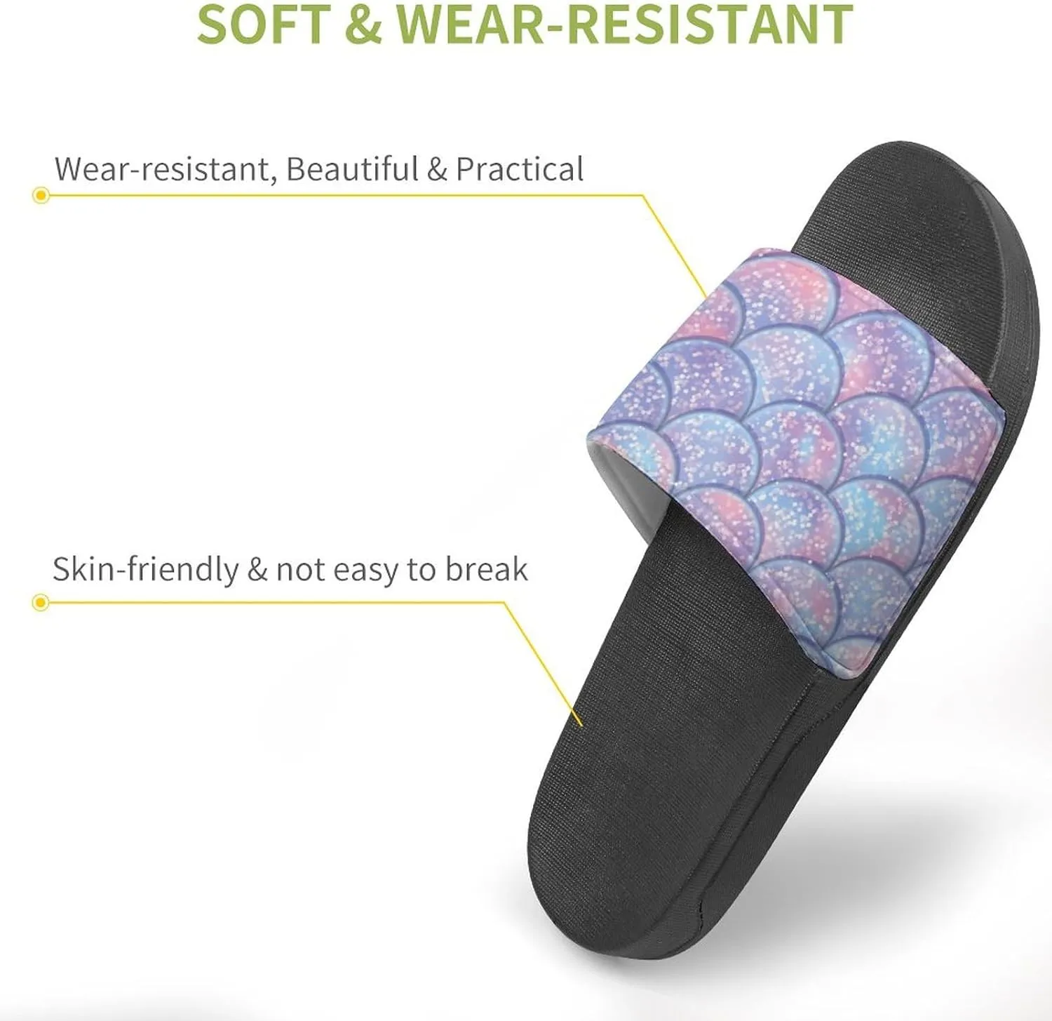 Fish Scale Print Slides Man Home Sandal Women Non Slip Bath Open Toe Shoe Casual Pool Shoes Beach Flat Slide Sandals