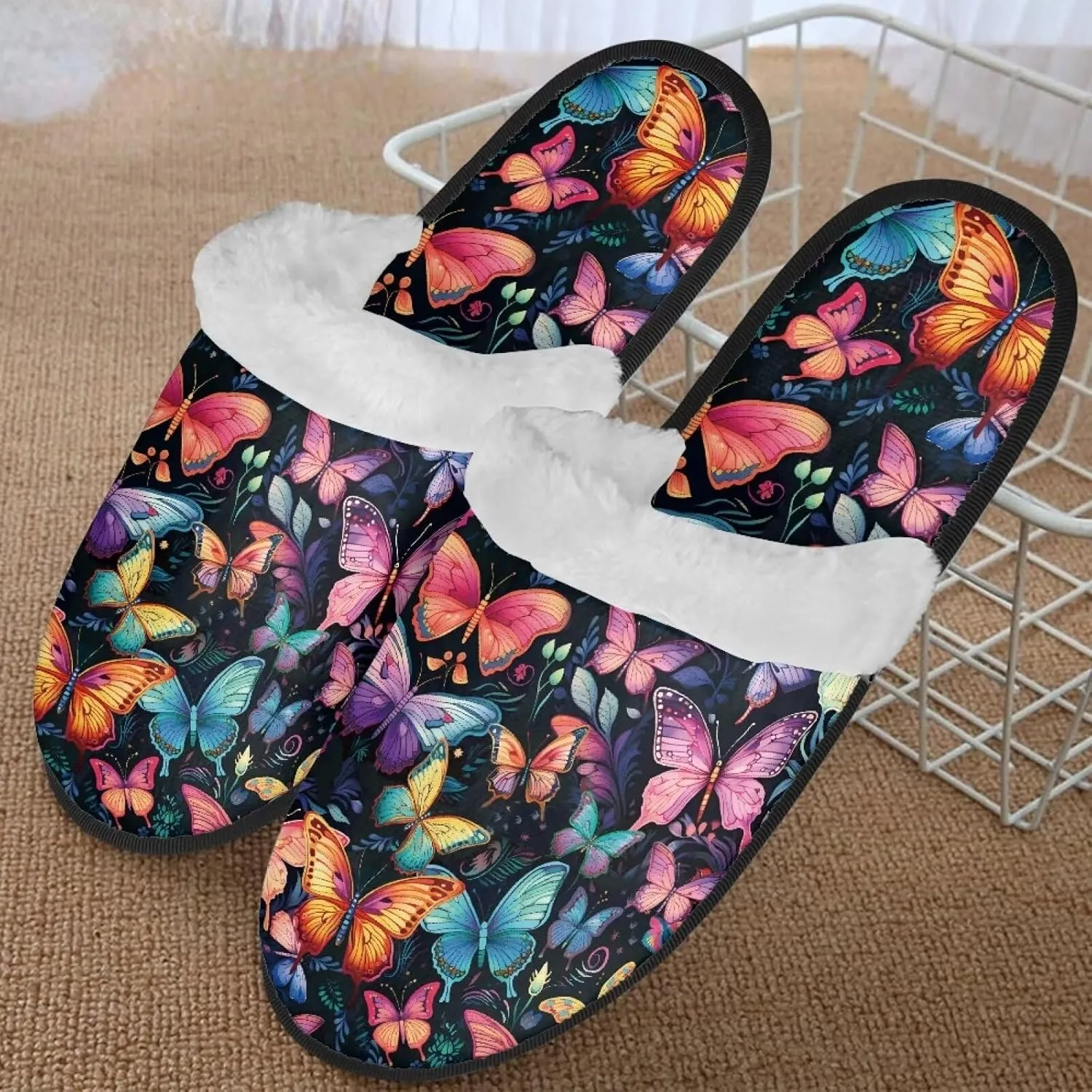 Flashideas House Slippers for Woman Fuzzy Keep Warm for Winter Indoor Soft Cushion Non-slip Fluffy Slides Slippers