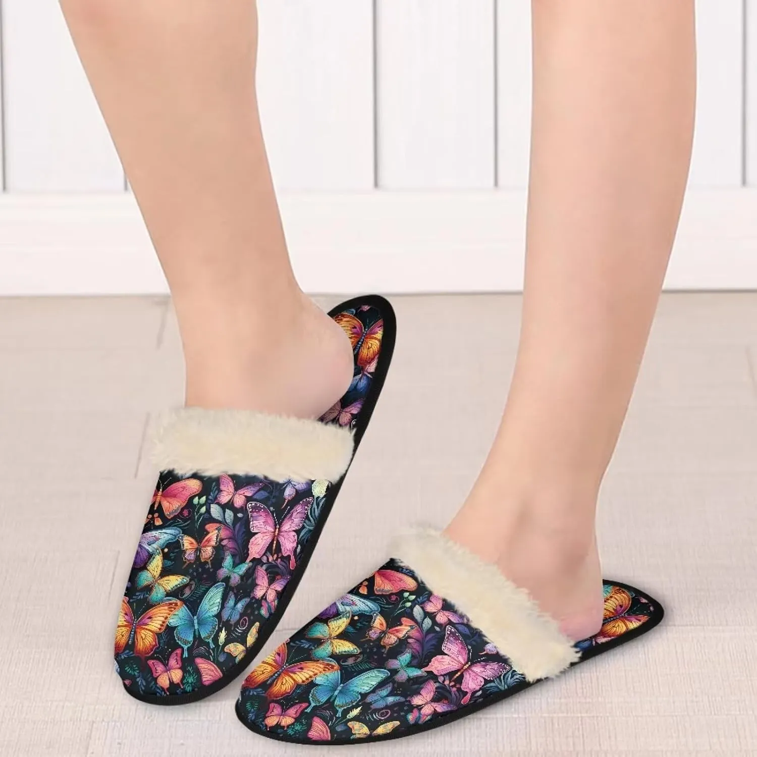 Flashideas House Slippers for Woman Fuzzy Keep Warm for Winter Indoor Soft Cushion Non-slip Fluffy Slides Slippers